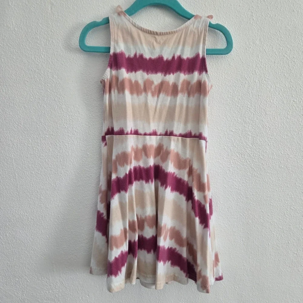 The‎ Childrens Place Girls Pink Peach Tie Dye Sleeveless Shoulder Tie Dress 4T - Picture 2 of 5